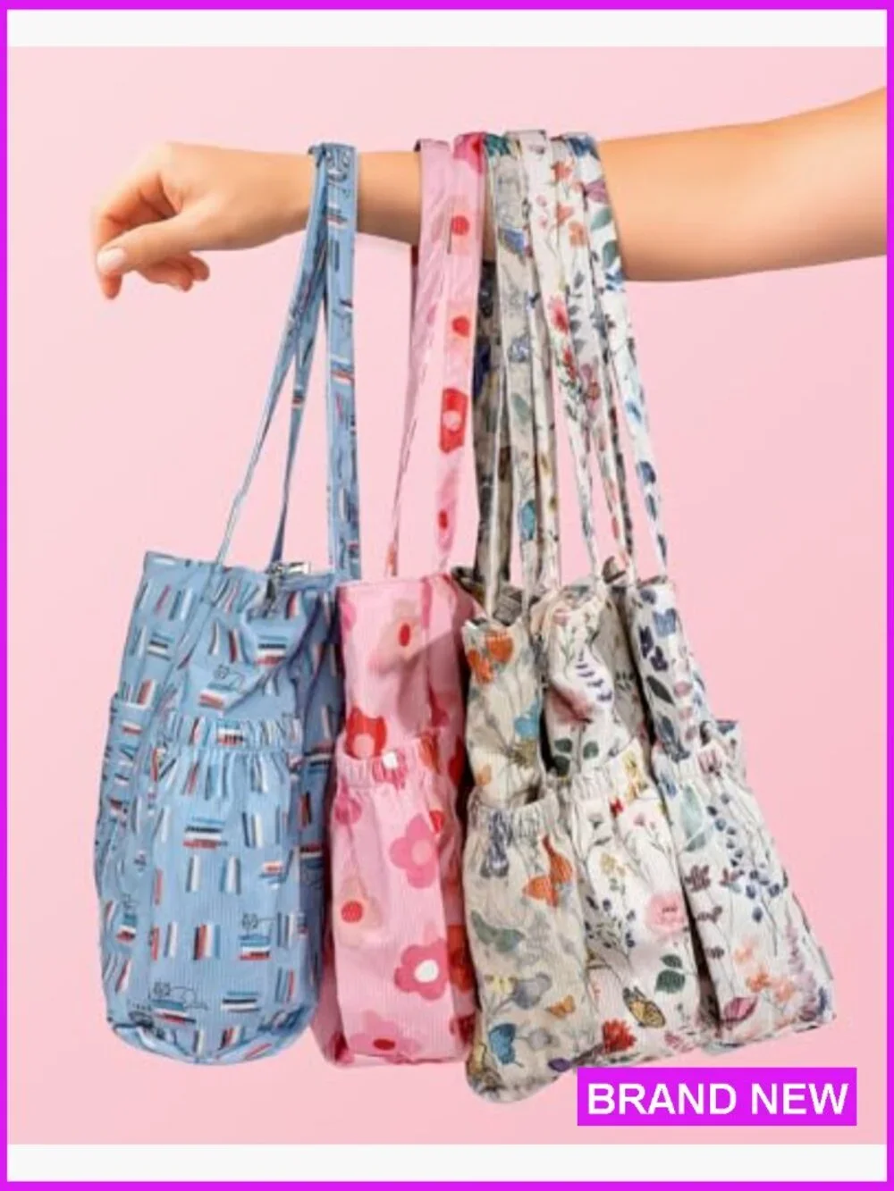 Large Corduroy Tote Bag with Zipper Multi-Pocket Shoulder Hobo for Women